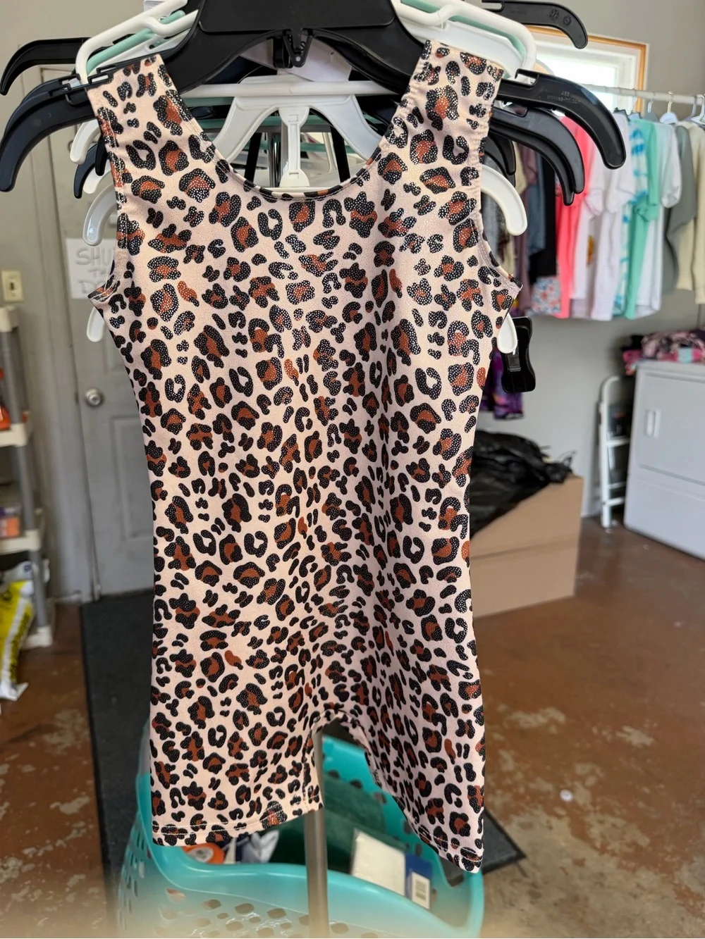 Leopard Print Tank Dance Costume for Kids - Pink/Brown